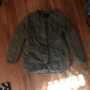 Madewell quilted green jacket